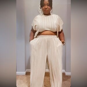 Plus Pleated Pants Set